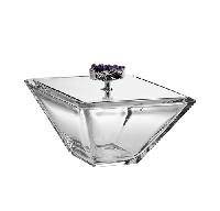 Riviera silver box w/ amethyst - Bonvonnière couvercle argent et améthyste 14x14cm